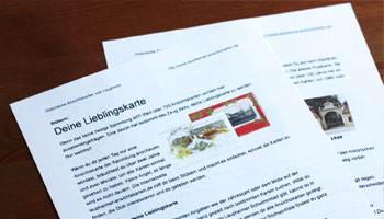 Arbeitsblatt &raquo;Deine Lieblingskarte&laquo;